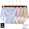 Women's Panties Gentle.Bear Ice Silk Underwear Women Seamless High Waist Panties 4XL Plus Size Breathable Ladies Briefs Elastic Sofe ingerie 230421