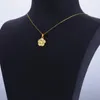 Pendant Necklaces Cute Embossed Flowers Gold Color Necklace For Women Stainless Steel Neckalce Choker Everyday Trend Jewelry Gift