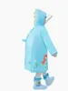 Boy's Girl's Waterproof Hooded Raincoat, Cartoon Dinosaur Mönster långärmad knapp ner huva Rain Poncho Jacket, barnens regntuga utomhus