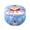 Julekorationer Xmas Tinplate Box Santa Snowman Elk Print Candy Tea Candle Aromatherapy Jar Gift Storage Drop Delivery Home GA DHPML