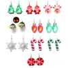 LED Christmas Tree Acrylic Dangle Earrings for Women Santa Claus Snow Man Moose Head Party Jewelry pendientes