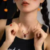 Pendentif Colliers Gothique Punk Vampire Antler Collier Pour Femmes Mode Rétro Clavicule Chaîne Halloween Crâne Bijoux Cadeau