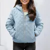 Kvinnors dike rockar vinter varm plus fleece alla matchar utkläder fast färg zip up pocket hoodies cotoon vadderade jackor koreanska kläder