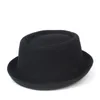 Berretti Stlye 4 Taglia Lana Uomo Pork Pie Cappello Per Papà Nero Fedora Gentleman Flat Bowler Porkpie Top Jazz S M L XL Berretti