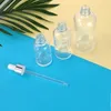 Bouteilles de parfum d'huile essentielle en verre transparent, flacon compte-gouttes avec Pipette de réactif liquide avec capuchon en argent, pointe blanche, 5-100ml Qchfa