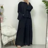Ethnische Kleidung Abaya Frauen Lange Tops für muslimische Sets Islamisches legitimes Kleid Zwei Stücke Tunika Damen Türkei Marokkanischer Kaftan Skri