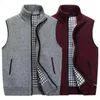 Gilet da uomo Autunno Inverno Maglione da uomo Gilet spesso caldo senza maniche Cardigan lavorato a maglia Cappotto con cerniera Capispalla casual