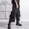 Men's Pants Slacks Spring Overalls Hip Hop Faux Two-piece Stretch Black Yamamoto Style