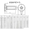 Verktygsdelar Ny M1.6 M2 M2.5 M3 M4 M5 M6 M8 SVART GRADE 10.9 STÅL DIN7991 Hexagon Hex Socket Head Flat Countersunk Allen Bolt Drop Del DHF0A