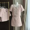 Abiti da lavoro Vintage Tweed Set due pezzi Giacca da donna Cappotto Gonna Abiti estivi Piccoli profumi 2 set Moda coreana di alta qualità