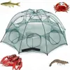 Folded Fishing Net 4 6 8 10 Hole Automatic Fishing Shrimp Trap Net Fish Shrimp Minnow Crab Baits Cast Mesh Trap Fishnet1194C