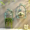 Vintage pays américain tenture murale fil métallique fer demi Cage à oiseaux Pot de fleur décoration de jardin LJ2012222723