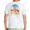 T-shirts hommes CASABLANCA Casa Coton Couleur Peinture Château Impression Tshirt O-Cou Hommes Femmes Noir Blanc Nouveau Oversize Haute Qualité Manches Courtes T231122