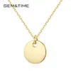 GemTime – collier élégant en or massif 14K, Design rond, bijoux en or K, vente en gros