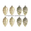 Christmas Decorations Pinecone Ornament 8Pcs 9Cm Hanging Plastic Pine Cone Painted Tree Decoration Drop Delivery Home Garden Festive Dhte3