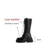 Bottes MUMANI femmes en cuir véritable genou bottes hautes Style britannique Punk Zip croix liée plate-forme équitation moto bottes 231122