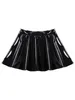 Saias femininas Patente Patente Patente Miniskirt Club Bar Pólo Pólo Dança Costume Invisível Zipper A-Line Mini Saias 230421