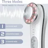 Ansiktsvårdsenheter 7in1 Microfluidisk skönhetsutrustning förbättrar EMS Eye Massager Enhancement Anti Wrinkle LED PON multifunktionell hudvård 231121