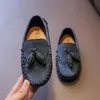 Spor ayakkabı çocuklar deri çocuklar küçük çocuk partisi moccasin püsküllü düğün ayakkabıları loafers slip slip-on ayakkabı 230421