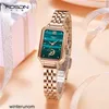 Rosdn Import Watches Rosdn Montre Femme Nouveau Talent Série Diamant Ensemble Montre Femme Compteur Ceinture Mode Étanche Quartz Montre Femme Étoile Bleu Ciel Petit Squar HBD6