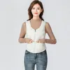 Women's Vests 2023 Sleeveless Shirring Vest Portable Warm Winter Liner Ultra Light Down Women Waistcoat T399