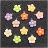 Charms Breloques 10 pièces 21x24mm 6 couleurs résine plante tournesol pendentifs pour bricolage décoration collier boucle d'oreille porte-clés fabrication de bijoux fait à la main Dh4Dk