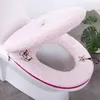 Capas de assento de toalete estilo coreano universal almofada de assento de toalete inverno engrossado pelúcia tampa de assento de toalete bonito sólido colorzipper capa de toalete 231122