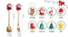 Förvaringslådor fack 6 4 2st julklapp GLOD SPOON Fork Set Elk Tree Decoration Dessert Scoop Fruit Coffee Cotlery 231122