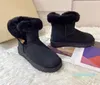 Botlar Kadın Avustralya Snow Boot Kadın Lüks Terlikleri Ultra Mini Moda Platformu Giden Kış Süet Yün Bayanlar Sıcak Kürk Bilgi Bootes