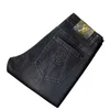 Herr jeans designer höst trendiga varumärke koreanska utgåva små fötter byxor smala passform tjock broderad lång vw2e 1n1s