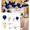 Decorazione per feste Palloncini blu navy Kit ghirlanda ad arco in oro cromato per matrimonio, laurea, compleanno, anno di Natale