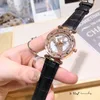 Montre de luxe pour femme, cadran rotatif, or rose, ruban, diamant, mode femme, bracelet en cuir, montres-bracelets pour femmes, cadeau de Noël, de fête des mères, d'anniversaire