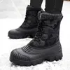 Bottes haut hiver camouflage chaud épais peluche chaussures de marche en plein air hommes imperméable neige coton à lacets 231121