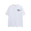 Дизайнерская мужская футболка Красная зеленая расписная буквенная печать Свободная хлопковая футболка с круглым вырезом с коротким рукавом Черно-белая футболка Пара