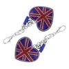 Keychains 2 PCS Keychain Decoration Dekorativ brittisk flagga Hjärtformad ring Mini Things Purse Metal Wallet British British