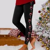 Kadın Tozluk Pantolon Teşvik Tutulma Noel Baskı Termal Yalıtılmış Tayt Fırçalanmış Kış Pantalonları De Mujer