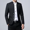 Herrenanzüge Anzug 3-teiliges Set Slim Fit Jacke Hose Weste Hochzeit Bankett Männlich Stehkragen Einfarbig Business Casual Blazer Mantel