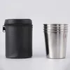 Mugs 4Pcs6Pcs 30ml Outdoor Practical Travel Stainless Steel Cups Mini Set Glasses For Whisky Wine Beer With Case Portable Drinkware 231121