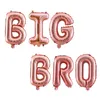 Décoration de fête 6pcs 16 pouces Big Sis Bro Lettrage Ballons Annonce de bébé Frère ou Soeur Fond