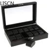 High Carbon Fiber 5 6 10 12 Grid Watch Boxes Display Storage Armband Slots Case Holder Container12186