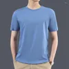T-shirts pour hommes MVLYFLRT T-shirt en pur coton Mode pour hommes O-Neck Pull Top Summer Solid Sleeve Short Loose Large Tank