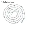 Chains 925 Sterling Silver Necklace 16/18/20/22/24 Inch Fine Round Bead Chain For Women Fashion Party Jewelry Christmas Gift