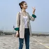 Ternos femininos blazer mulher roupas colorblock solto casacos para mulher jaqueta preta 2023 moda coreana outerwears elegante em