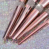 Pinceles de maquillaje 10/12/14 piezas de lujo oro rosa Bling Rhinestone Set Glitter Diamond Vegan Brush con