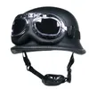 Cascos de motocicleta Dot Estilo alemán Medio casco Gafas para H-Arley Biker Piloto Unisex Moto M / L / XL Tamaño