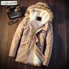 Heren Leer Kunstleer XingDeng Winter Casual Heren Chic Tops Mode Jas Capuchon Uitloper Warm Merk Kleding Mannelijke Slanke Dikker Bont Effen Jassen 231122