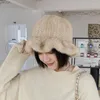 Beralar zdfurs kadın kovaları şapkalar Koreli moda örgü böğretim kız kış sıcak kapaklar kulak koruyucu gündelik japonya falbala