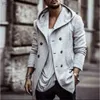 Herr ull blandar ny herrrock 2023 Spring Autumn British Men Hooded Silk Floss Woolen Coat Fashion Casual Woolen Coatl231123