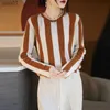 Women's Sweaters Smpevrg Woman's Sweaters Winter Thick Casual Striped Fe Pullover Long Sle O-Neck Jumper 100% Woollen Knitted Tops ClothesL231122