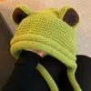 Berets Ins Funny Cute Frog Hats For Women Autumn And Winter Warm Cartoon Versatile Ear Protector Show Face Small Bomber Caps Men